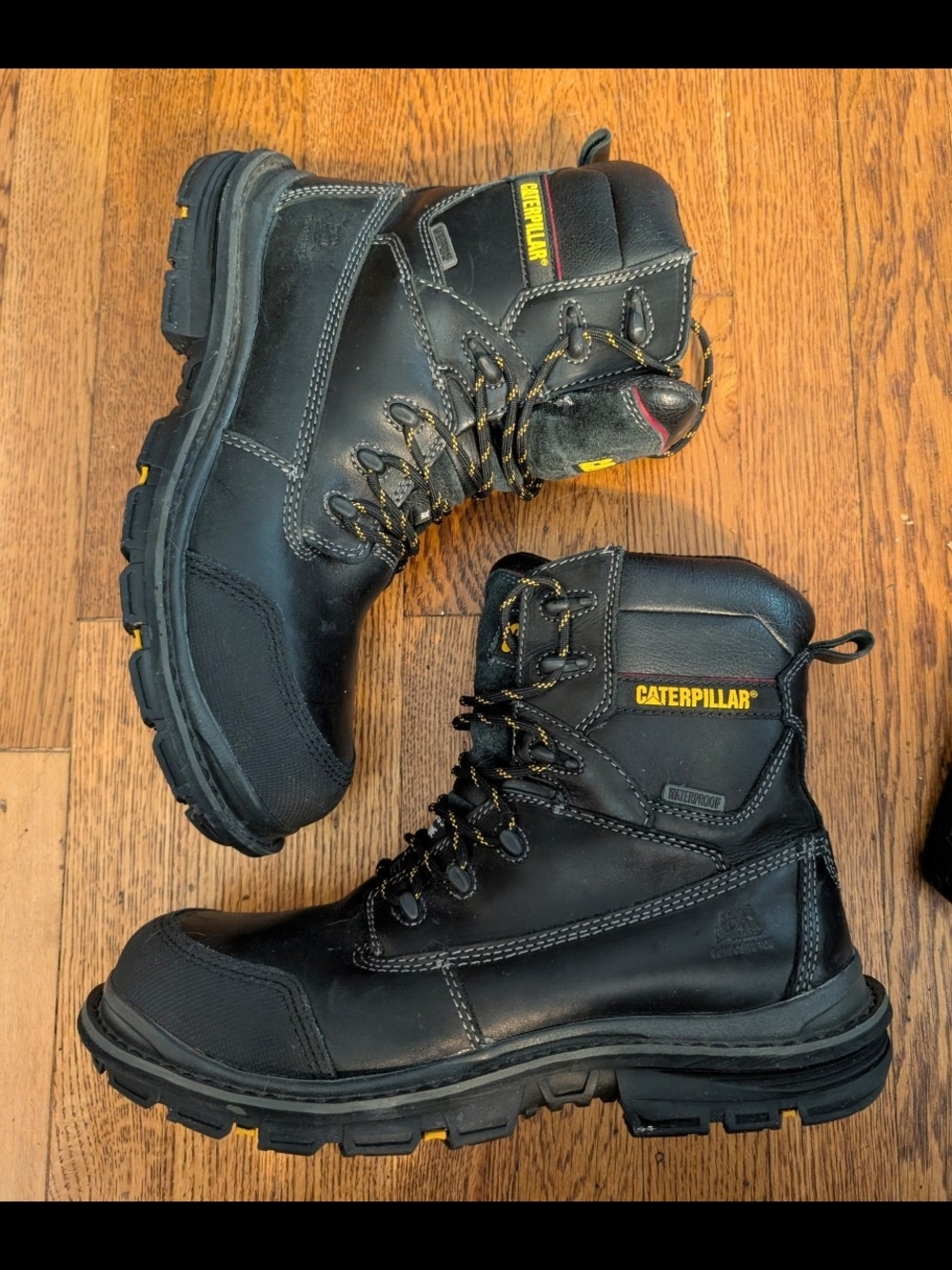 Caterpillar Men’s Black Steel Toe Waterproof Work Boots